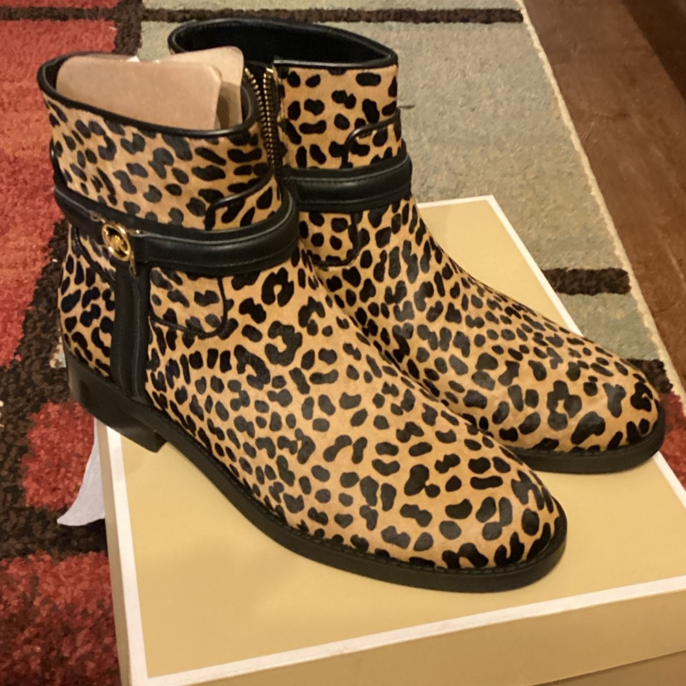 Michael Kors Leopard Print Ankle Boots